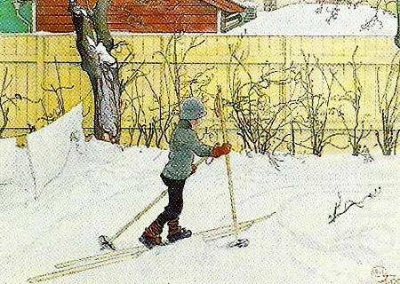 Carl Larsson falugarden-esbjorn pa skidor china oil painting image